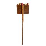 Antique Wooden Apple Picking Basket on Long Handle