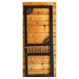 Antique Wooden Screen Door Frame with Decorative Spindles