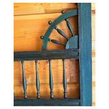 Antique Wooden Screen Door Frame with Decorative Spindles
