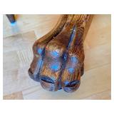Vintage Oak Claw Foot Dining Table with 2 Leaves and 4 Matching Chairs