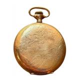 Clinton Engraved Pocket Watch with Display Dome and Wooden Stand
