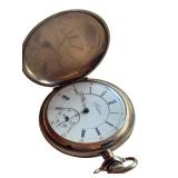 Clinton Engraved Pocket Watch with Display Dome and Wooden Stand
