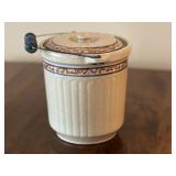 Vintage Red Wing Stoneware Crock with Lid and Metal Handle