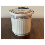 Vintage Red Wing Stoneware Crock with Lid and Metal Handle