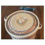 Vintage Red Wing Stoneware Crock with Lid and Metal Handle