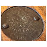 Antique Union Hardware Triple Pulley Block with Iron Hook