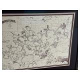 Framed 1896 Print Map of Lake Minnetonka, Hennepin County, Minnesota