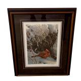 Framed Robert Bateman Signed Limited Edition Cardinal Print