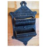 Antique Cast Iron Match Holder and Brass Hanging Spring Scale
