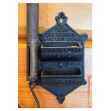 Antique Cast Iron Match Holder and Brass Hanging Spring Scale