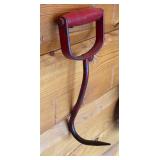 Antique 11.5 Inch Metal Hay Hook with Red Handle