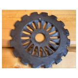 Pair of Vintage Metal Tractor Seed Planter Plates