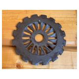 Pair of Vintage Metal Tractor Seed Planter Plates