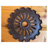 Pair of Vintage Metal Tractor Seed Planter Plates