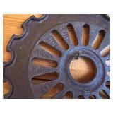Pair of Vintage Metal Tractor Seed Planter Plates