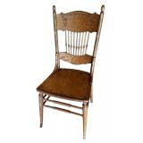 Vintage Wooden Chair with Spindle Back and Carved Details