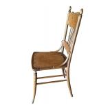 Vintage Wooden Chair with Spindle Back and Carved Details