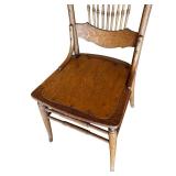 Vintage Wooden Chair with Spindle Back and Carved Details