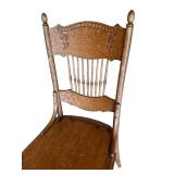 Vintage Wooden Chair with Spindle Back and Carved Details