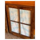 Pair of Rustic 4-Pane Wooden Window Frames, No Glass