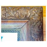 Antique 16 x 18 Inch Ornate Carved Wood Mirror Frame