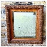 Antique 16 x 18 Inch Ornate Carved Wood Mirror Frame