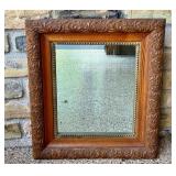 Antique 16 x 18 Inch Ornate Carved Wood Mirror Frame