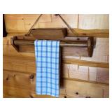 Wood Wall-Mounted Towel Rack with Hanging Storage Box