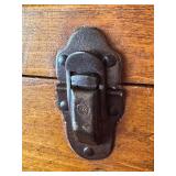 Vintage Wooden Lockbox with Eagle Lock Co. Hardware and Magnifying Glass