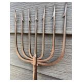 Vintage Six-Tine Fishing Spear / Vintage Metal Triton Spear