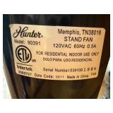 Hunter Stand Fan Model 90391 4 Foot Tall Black Oscillating Fan