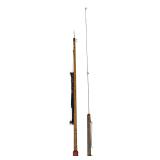 Vintage Ice Spear and Fishing Pole Set - 33 Inch Spear, 40 Inch Pole