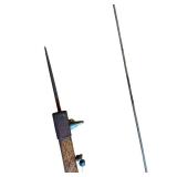 Vintage Ice Spear and Fishing Pole Set - 33 Inch Spear, 40 Inch Pole