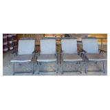 Set of 4 Outdoor Wicker Patio Chairs with Cushions