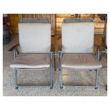 Set of 4 Outdoor Wicker Patio Chairs with Cushions