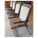 Set of 4 Outdoor Wicker Patio Chairs with Cushions