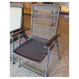Set of 4 Outdoor Wicker Patio Chairs with Cushions