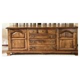 Solid Wood 6-Drawer and 2-Door Sideboard Buffet Cabinet