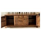Solid Wood 6-Drawer and 2-Door Sideboard Buffet Cabinet