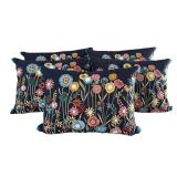 Set of 6 Pier 1 Floral Embroidered Pillows