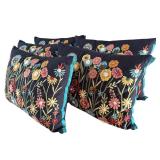 Set of 6 Pier 1 Floral Embroidered Pillows