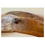 Rustic Wooden Wall-Mounted Coat Rack with Wooden Pegs