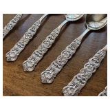 Set of 6 Danish Demitasse Spoons 4 Inch Floral Pattern