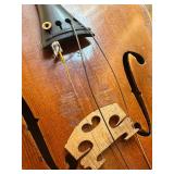 Vintage Full-Size Violin with Decorative Back, Needs Repair