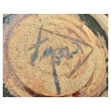 K - Handmade Signed Pottery Bowl with Abstract Design