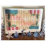 K - Bodum Christmas Dinner Plates, Platter, Napkin Rings, and Light Up Tree