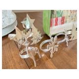 K - Bodum Christmas Dinner Plates, Platter, Napkin Rings, and Light Up Tree