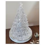 K - Bodum Christmas Dinner Plates, Platter, Napkin Rings, and Light Up Tree