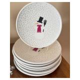 K - Bodum Christmas Dinner Plates, Platter, Napkin Rings, and Light Up Tree