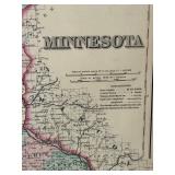 1877 Hand-Colored Antique Map of Minnesota by Gray